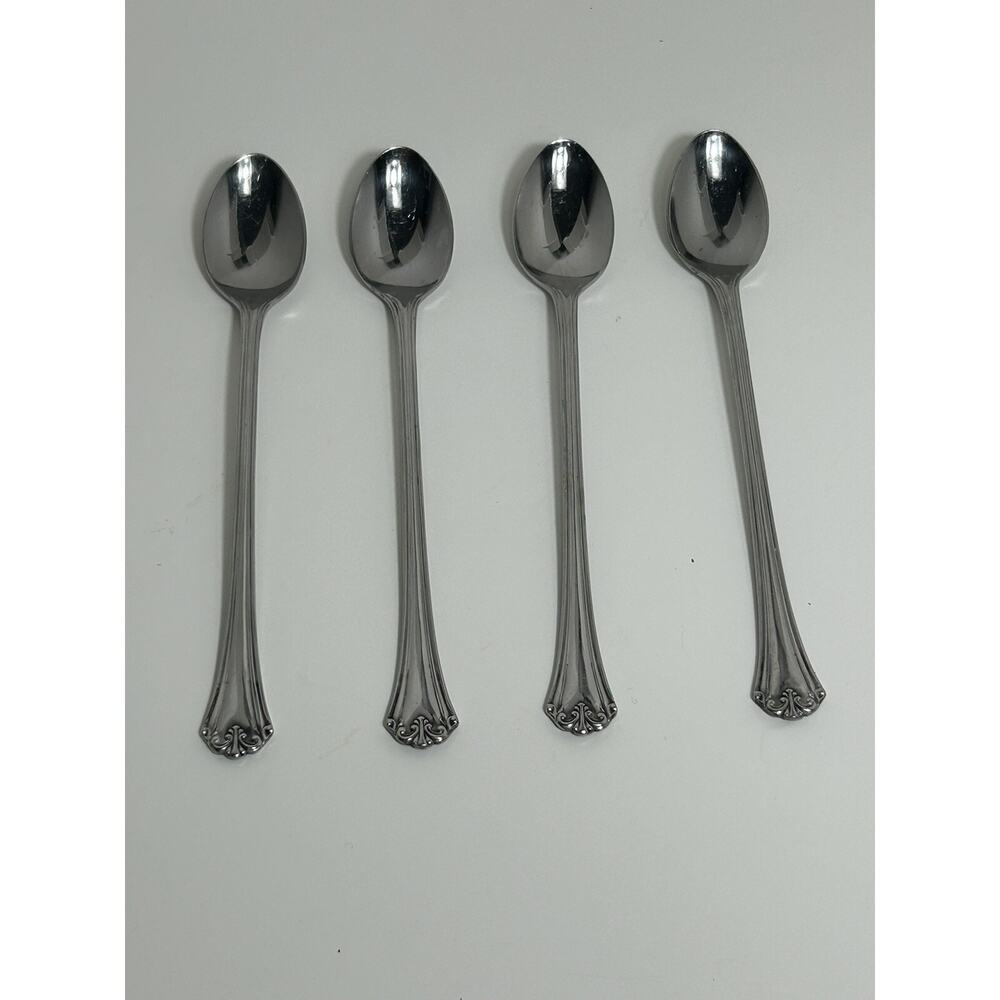 L'AMOUR By Reed & Barton Stainless 4 Piece Long Handle Tea Spoon